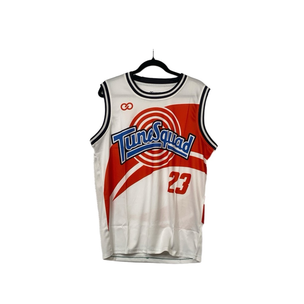 Wooster Apparel Men’s Tune Squad 23Jersey Size M New in Packaging, white orange